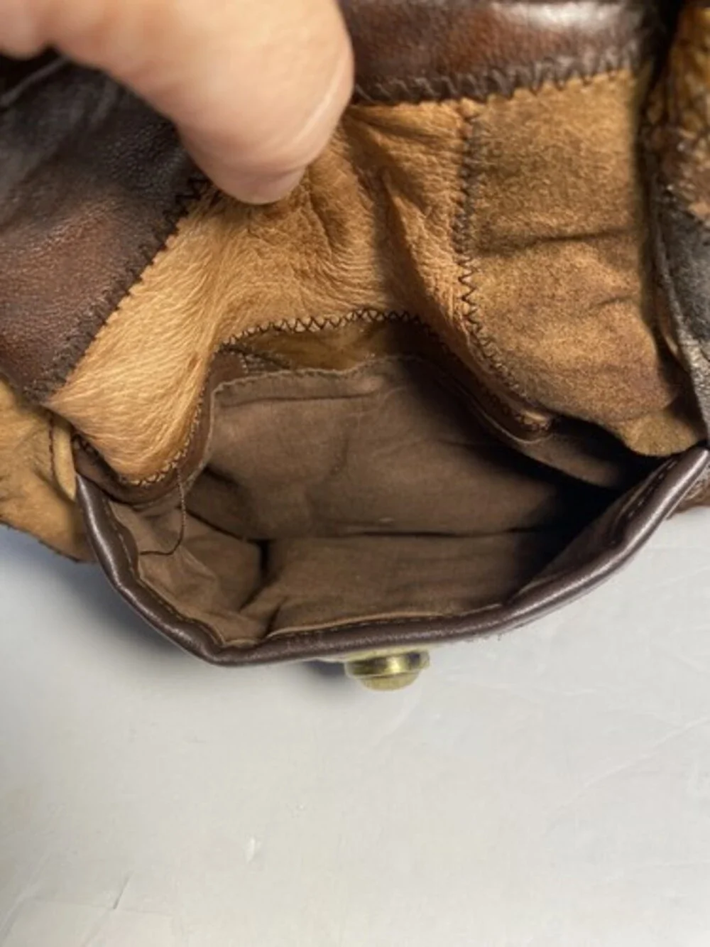Vintage Hobo Bag Purse Genuine Leather Patchwork